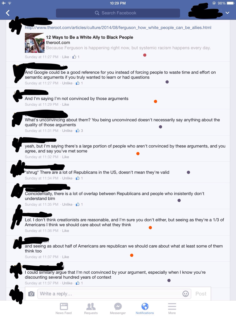 Illustration for article titled Don't Argue with Idiots on FB: A Lesson In 19 Screenshots